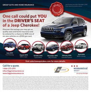 Higgins Insurance Group Auto  Home Insurance Jeep Cherokee Select Sweepstakes
